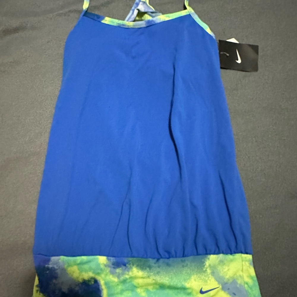 Nike Blue and Green Tie-Dye tankini